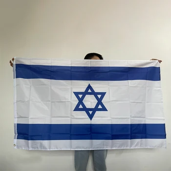 ישראל דגל לאומי 90X150cm תלוי פוליאסטר ISR IL הלאומית הישראלית דגלים באנר קישוט הבית