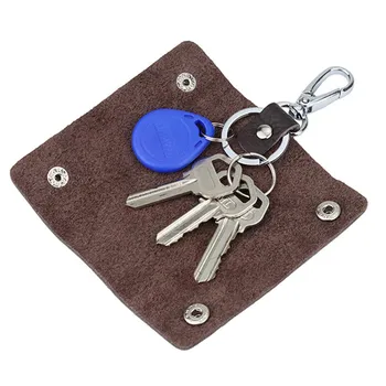 1 מחשב נייד עור משק הבית מחזיקי הרכב מחזיק מפתחות מחזיק מפתחות תיק תיק ארנק יוניסקס כיסוי פשוט צבע אחיד שקית אחסון