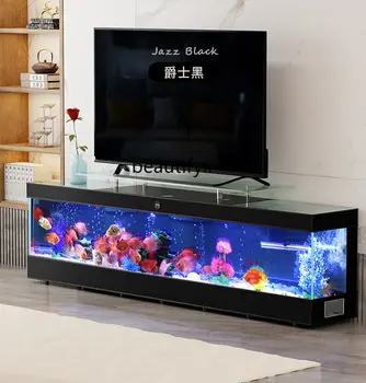 טלוויזיה ארון זכוכית אקווריום חכם אקווריום בסלון בבית בינוני אקולוגי מים שינוי