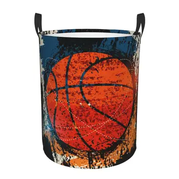 אחסון עמיד למים תיק וינטג כדורסל משק הבית מלוכלך סל כביסה מתקפל דלי אחסון בגדים ארגונית