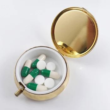מתכת סיבוב כדור קופסאות התרופות ארגונית מיכל רפואה מקרה הגלולה ממתקים תיבת הגלולה תיבות ומפרידים