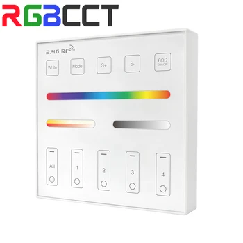 4 אזור 30 מ ' נוגע שלט רחוק פנל LED רגיש 2.4 GHz עבור FCOB LED רצועת אור עמום CCT RGB RGBW RGBCCT 2 סוללות AAA