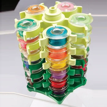 תפירה, סלילים מגדל אחסון קליפים לעמוד במשך 30 חוט הסליל מחזיק פלסטיק מהדק ארגונית מכונת תפירה DIY רקמה כלי