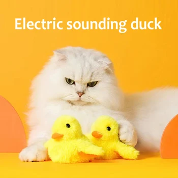 מחמד הכבידה נפית החתולים צעצוע נטענת USB סימולציה לובסטר ברווז חשמלי להקניט חתול כלב חתול צעצוע קטיפה חומר