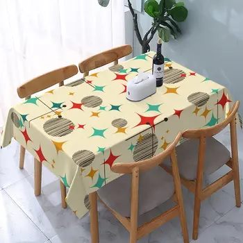 המודרנית מאמצע המאה גיאומטריות מלבן מפת שולחן החג קישוטים למסיבה עמיד למים שולחן מכסה עבור מטבח, פינת אוכל עיצוב