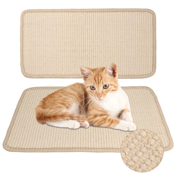 2Pcs חתול מגרד מחצלות סיסל ישן משחק מגרד משטח הביתה להגן על כריות על הספה הרצפה לקיר רהיטים 25x50cm