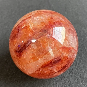 218g אבן טבעית אדום ברור קוורץ קריסטל כדור הקשת הספרה מלוטש רוק רייקי ריפוי Z310